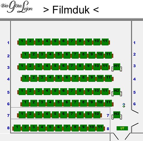 Biosalongen med numrering.